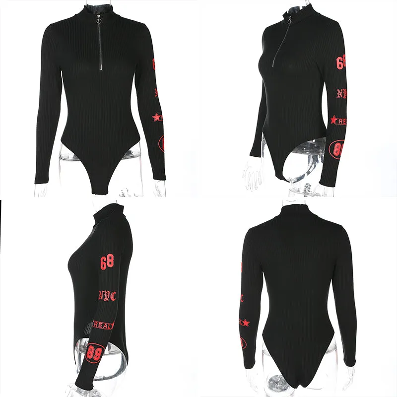 'MotoSport' 1/3-Zip Bodysuit