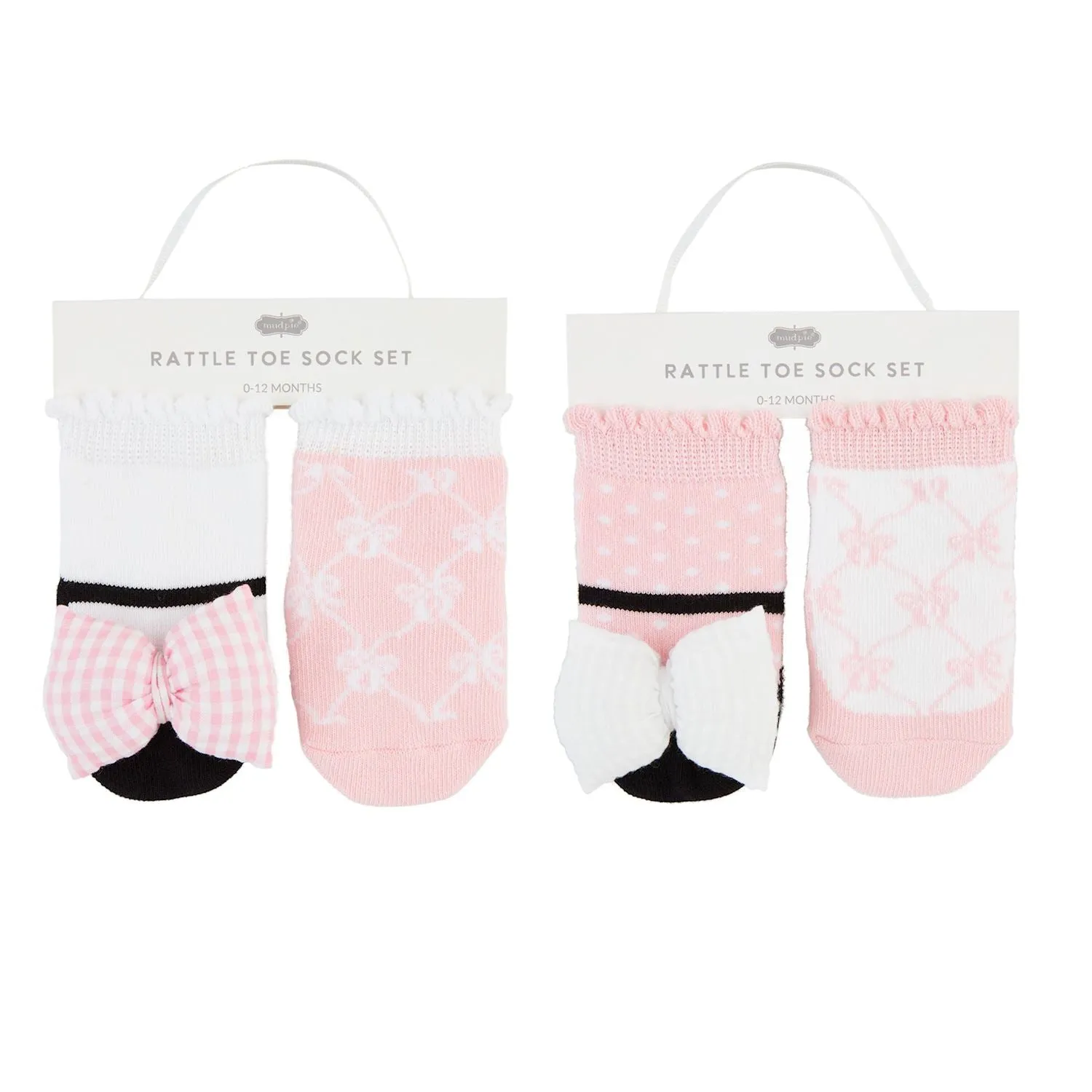 Mud Pie Bow Rattle Toe Sock Set