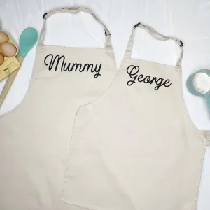 Mum And Son Natural Apron Set