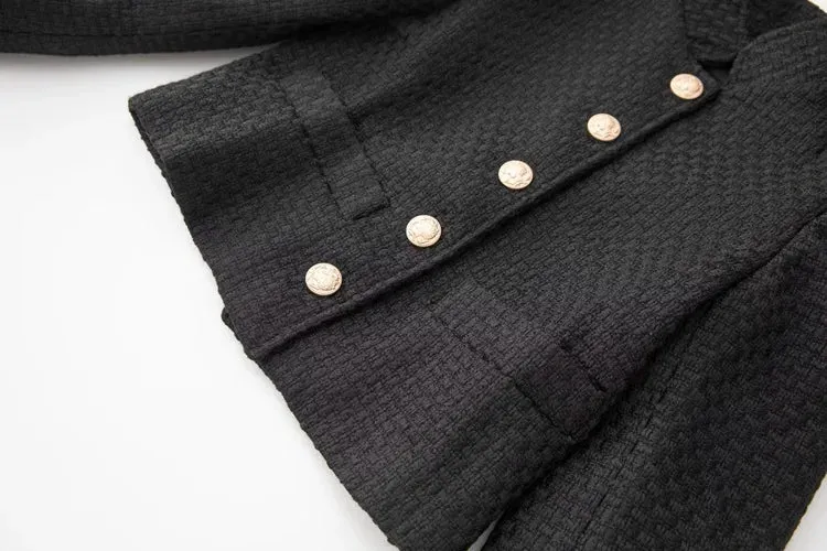 Naomi Tweed Jacket   Elastic Wasit Mesh Skirt 2-Piece Set