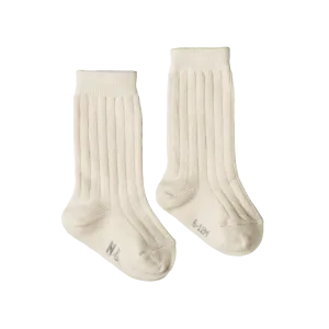 Nature Baby Organic Cotton Rib Socks - Natural