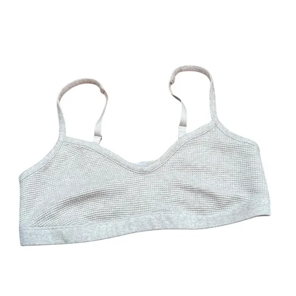 Negative Waffle Knit Lounge Bralette in cream 5 XXL