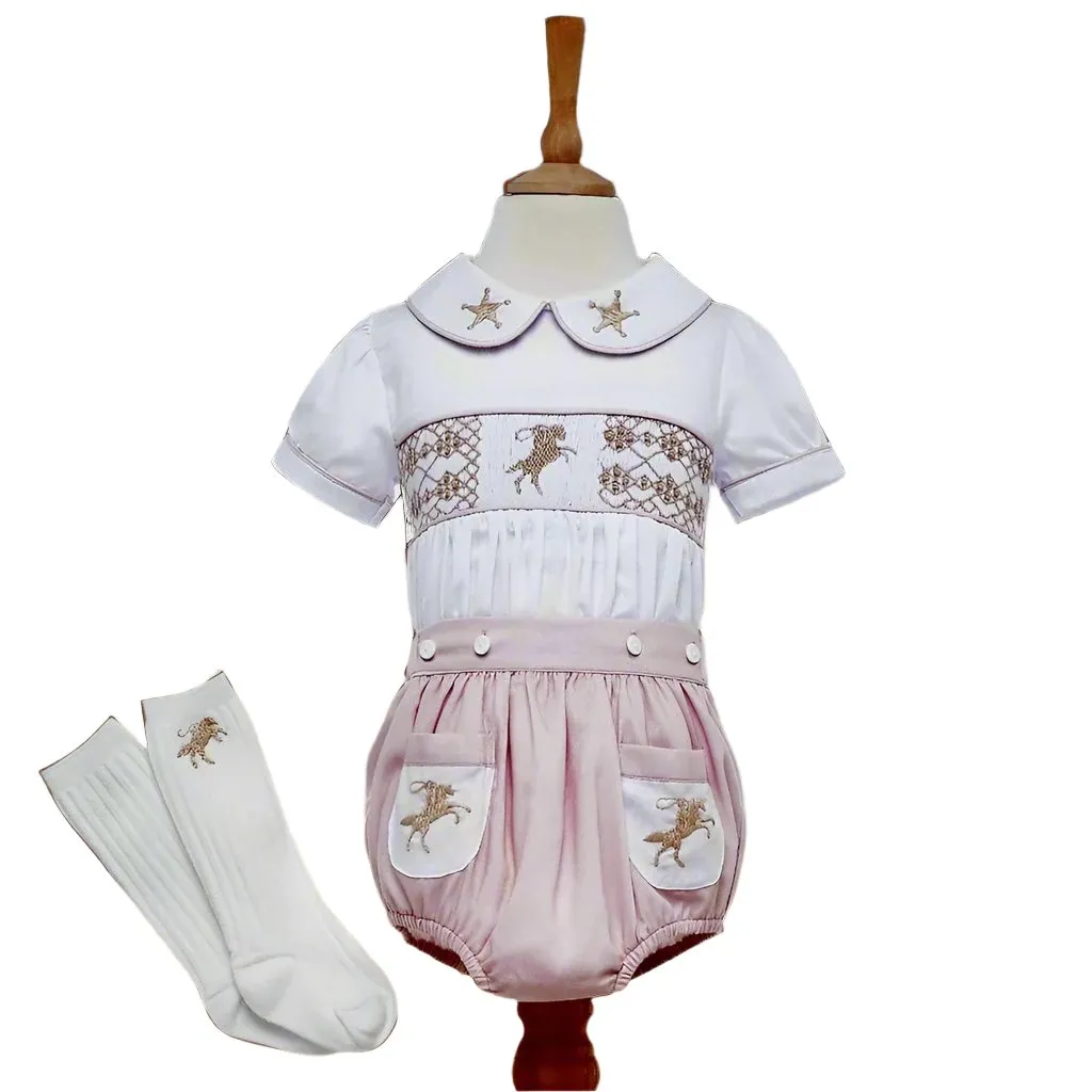 Ocean Baby Boys Rodeo Themed Smocked Buster Suit Set (NB-3Yrs)