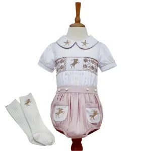 Ocean Baby Boys Rodeo Themed Smocked Buster Suit Set (NB-3Yrs)