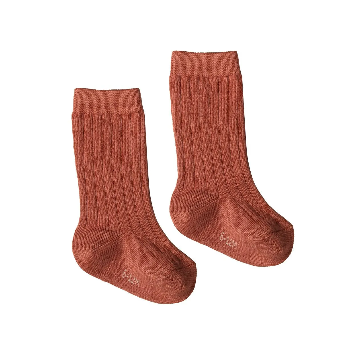 Organic Cotton Rib Socks - Clay