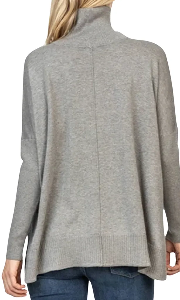 Oversized Turtleneck Drape Sweater