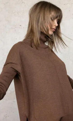 Oversized Turtleneck Sweater - Mink