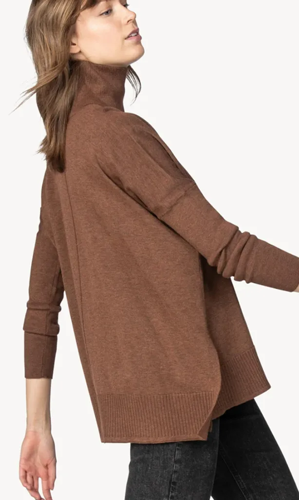 Oversized Turtleneck Sweater - Mink