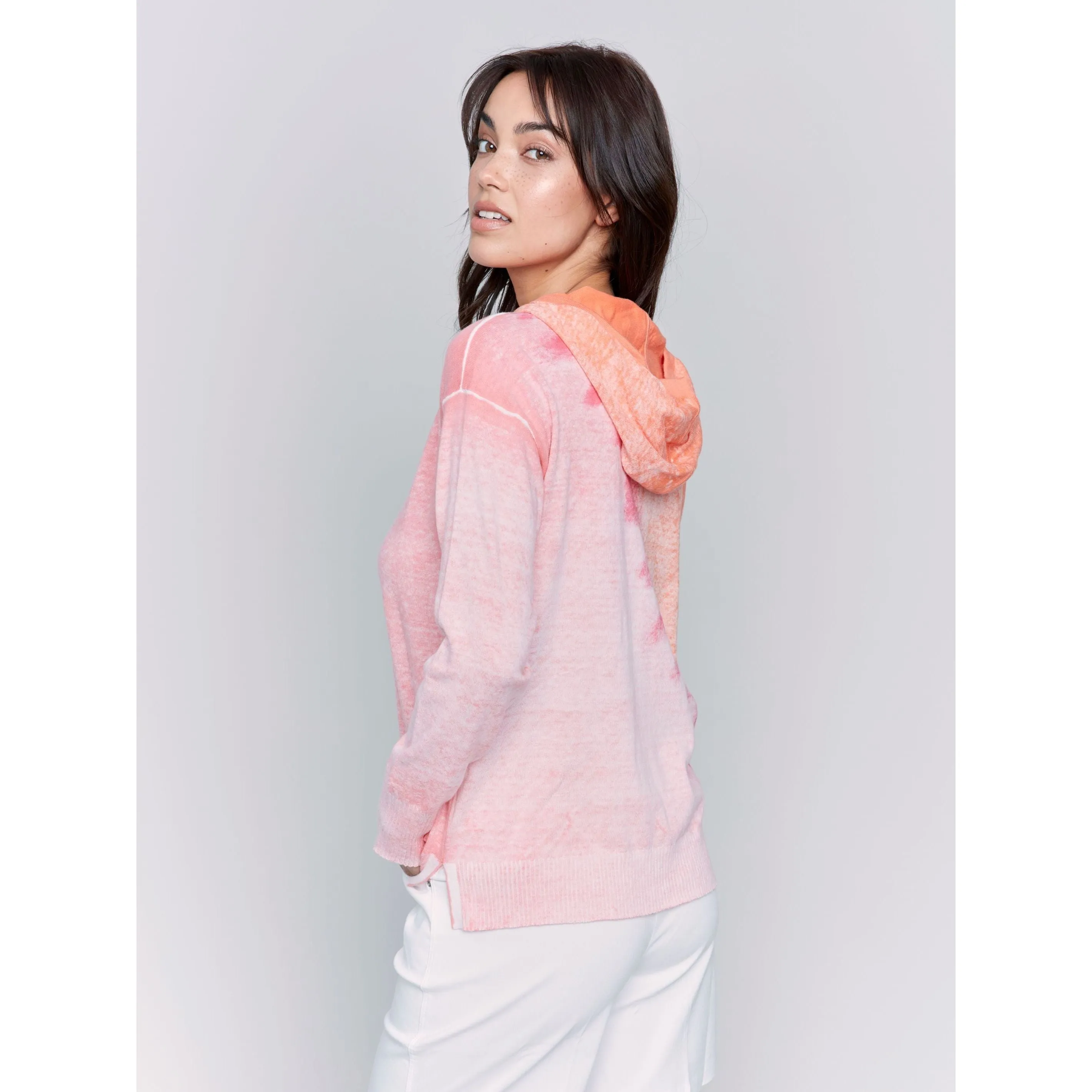Papaya Tie Dye Printed Hoodie
