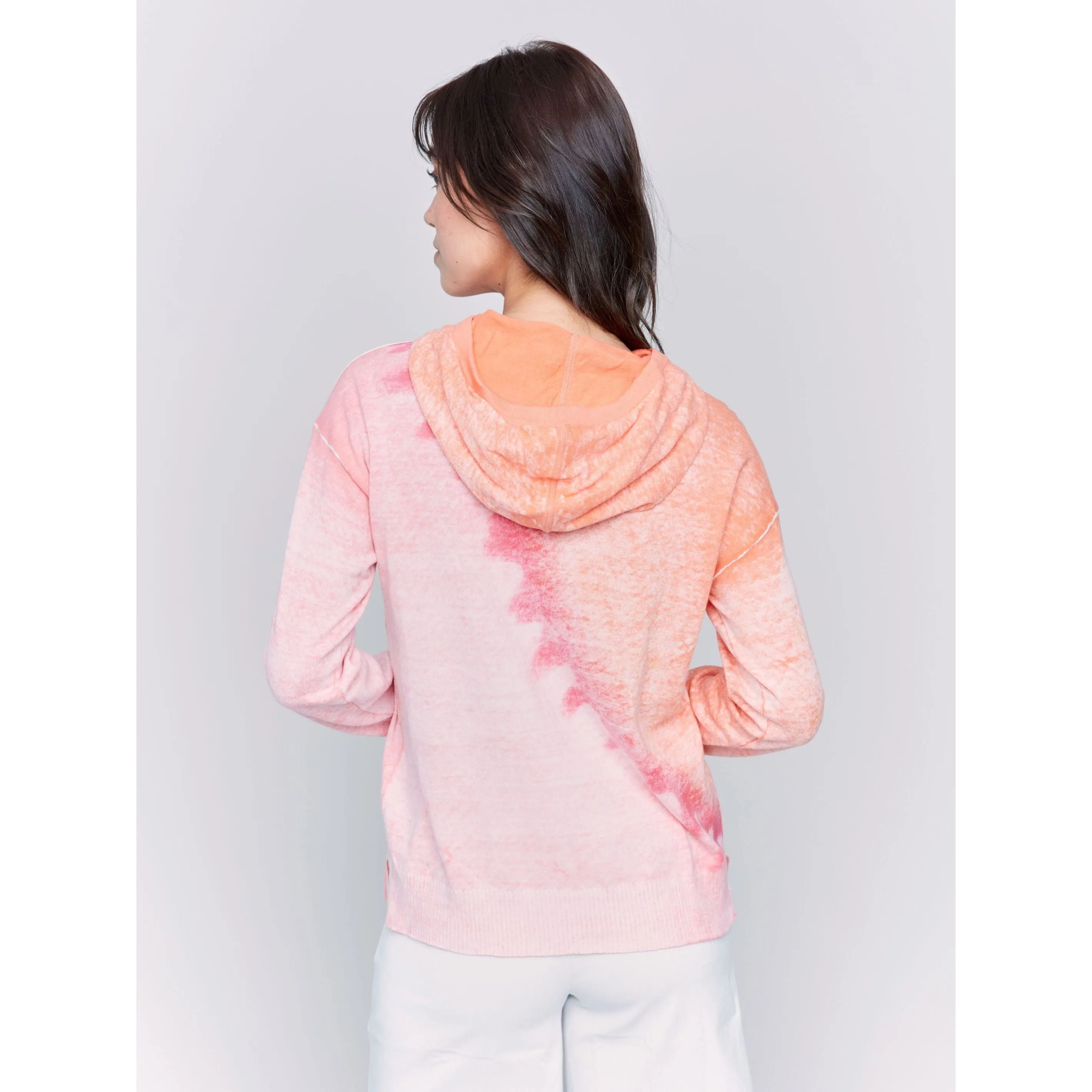 Papaya Tie Dye Printed Hoodie