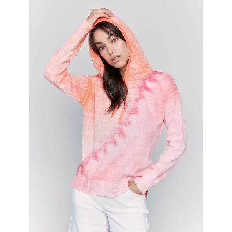 Papaya Tie Dye Printed Hoodie
