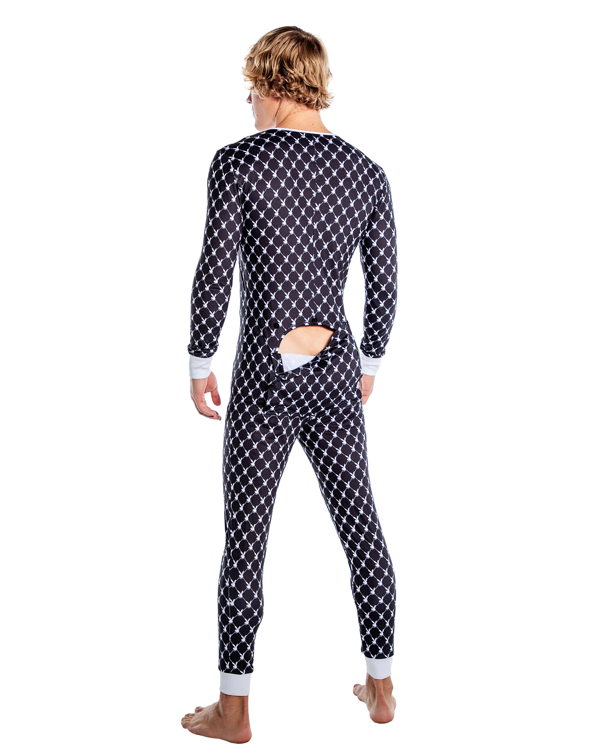 PBLI171 - Playboy Mens Bunny Cozy Lounge Union Suit
