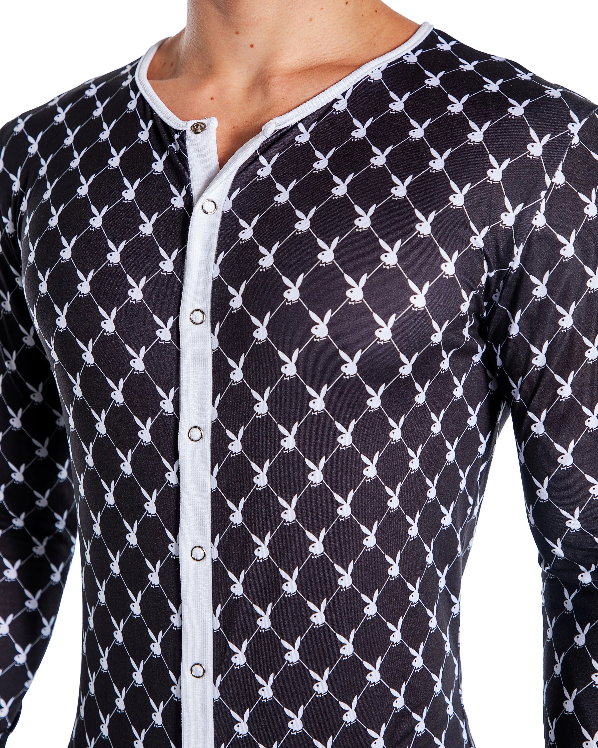 PBLI171 - Playboy Mens Bunny Cozy Lounge Union Suit