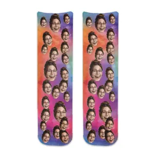 Personalized Face Socks with Photo Collage on Cotton Socks
