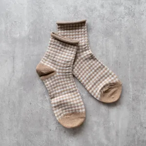 Picnic Mid Crew Socks in Mocha
