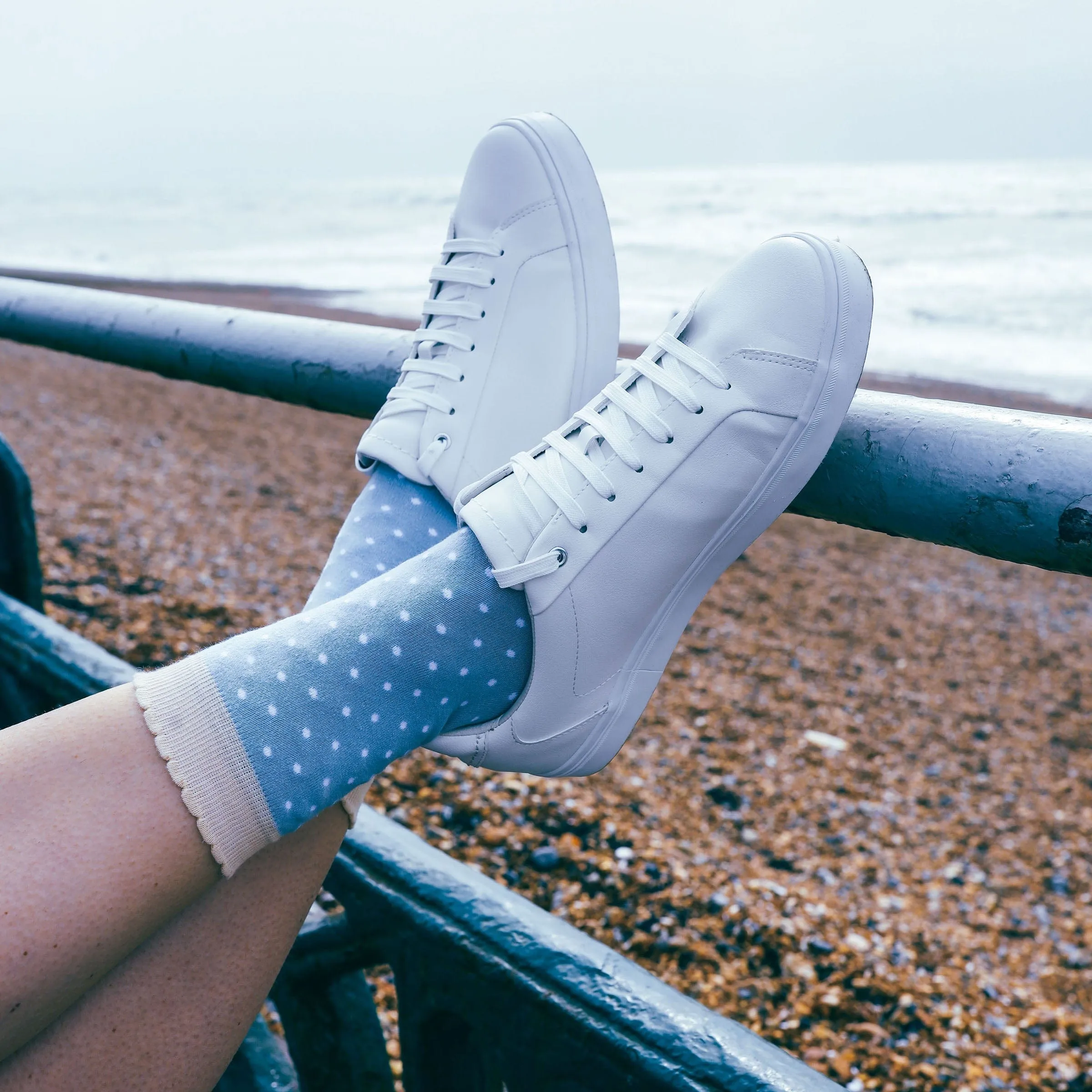 Pin Polka Women's Organic Cotton Socks | Blue