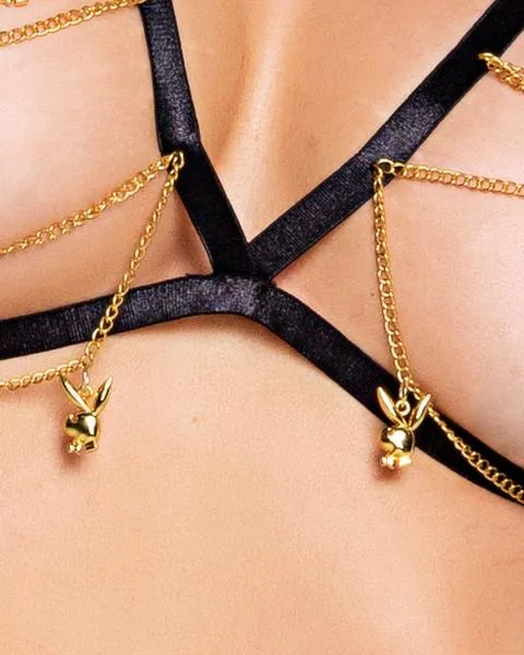 Playboy Charm X-Rated Two Piece Set - Black/Gold -