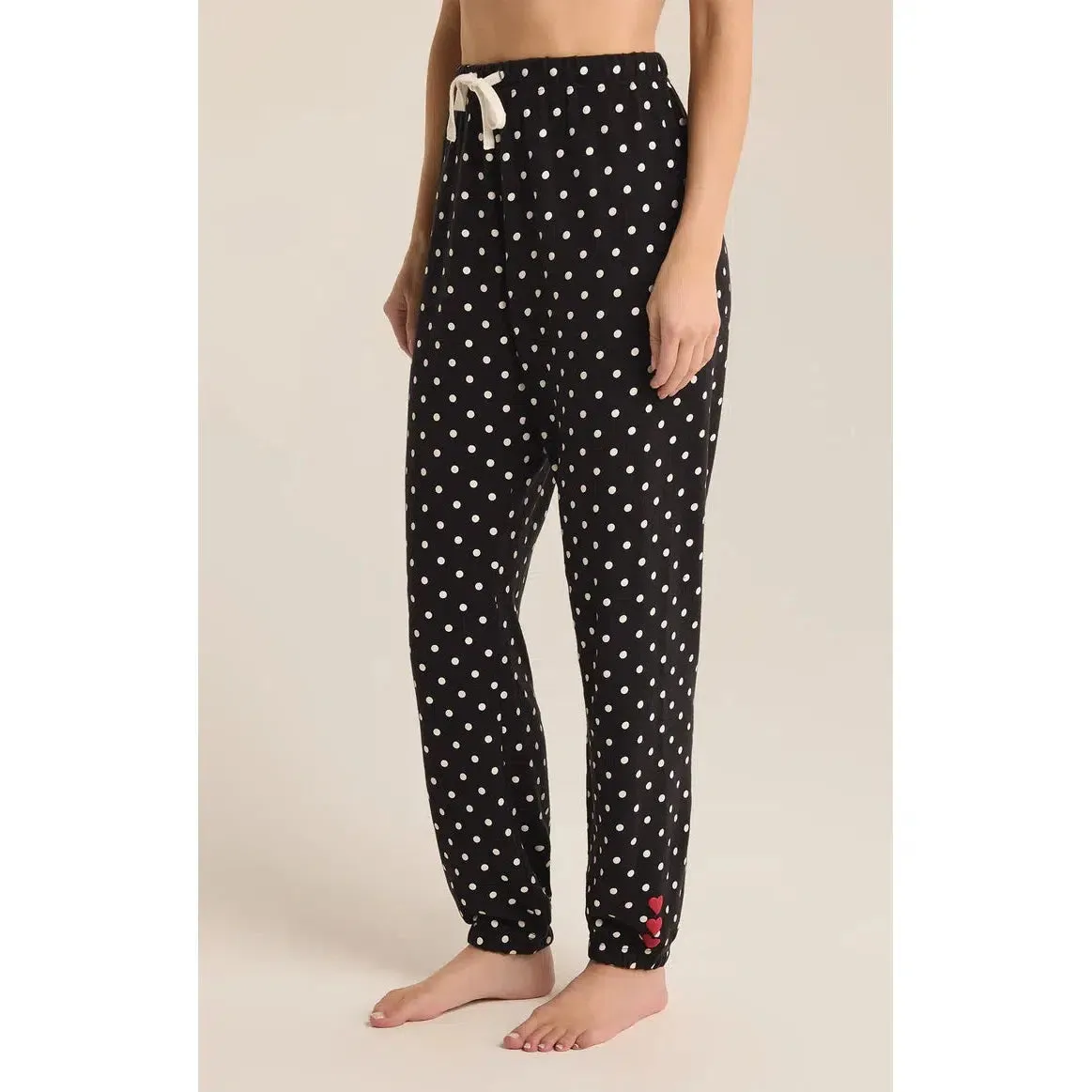 POLKA DOT BRUSHED KNIT JOGGER