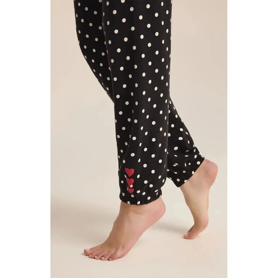 POLKA DOT BRUSHED KNIT JOGGER