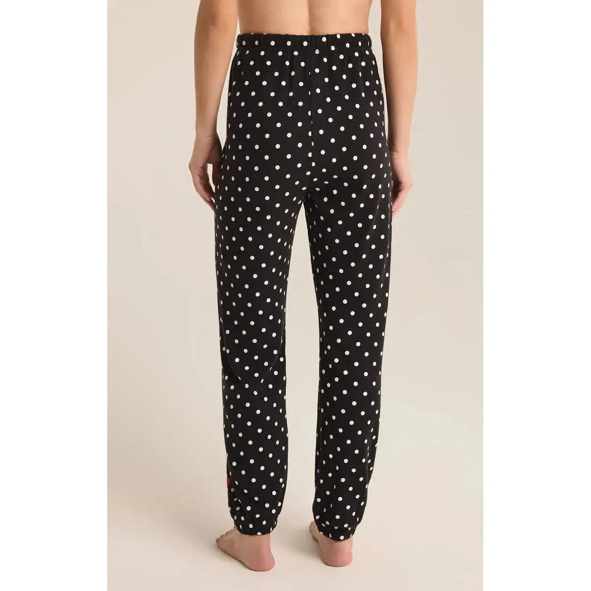 POLKA DOT BRUSHED KNIT JOGGER