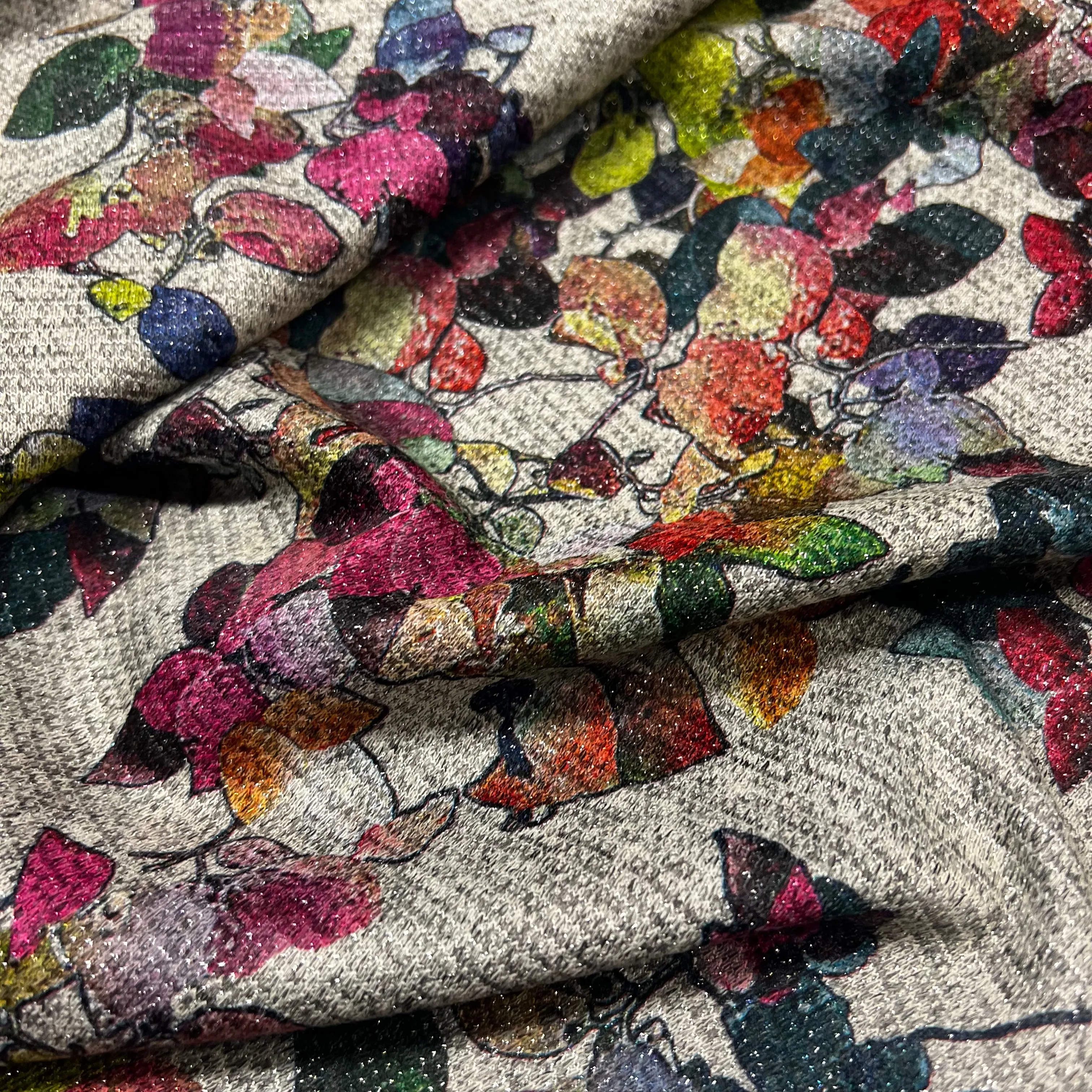 Pretty Petal Metallic | Viscose Jersey