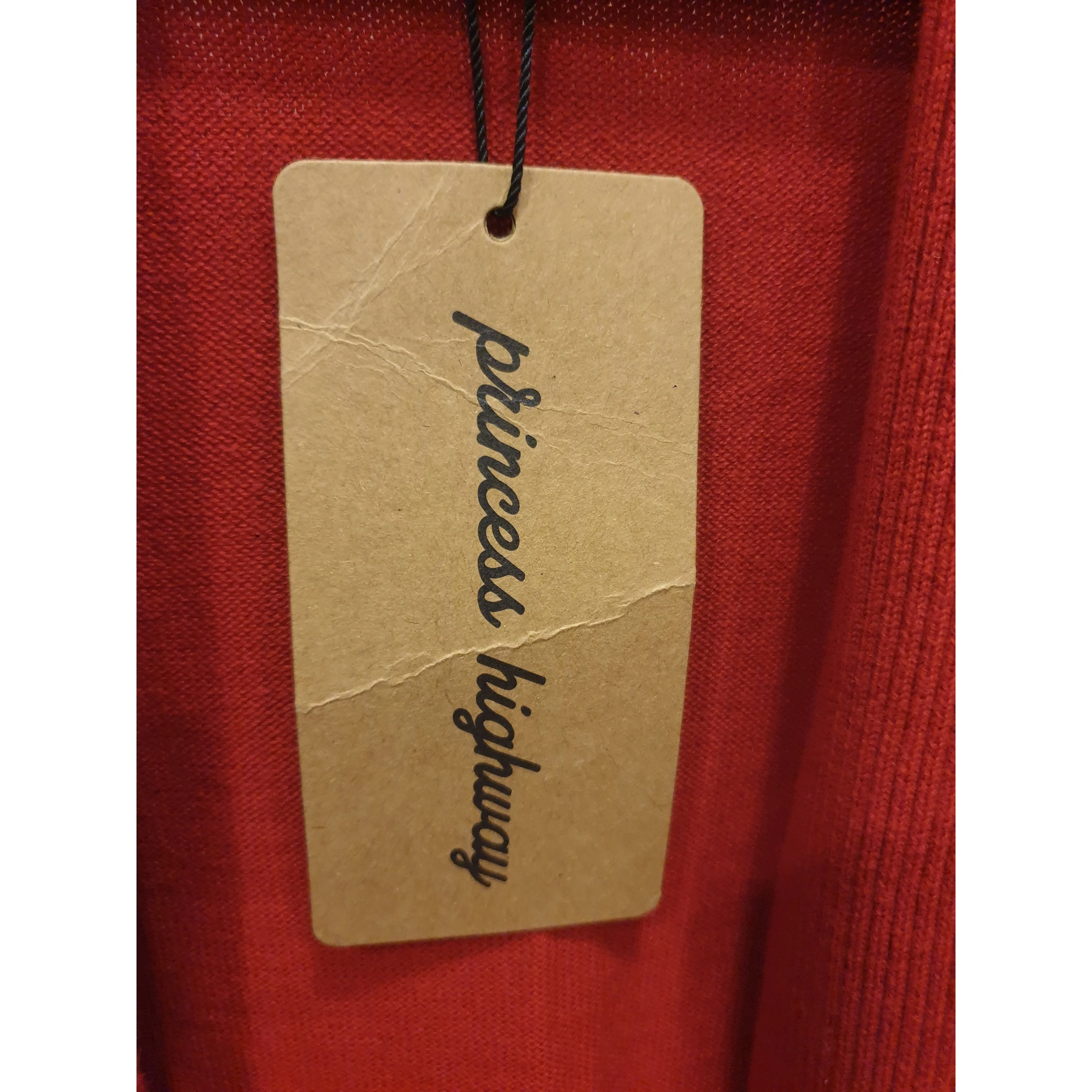 Princess Highway red cotton knit cropped ballerina wrap style cardigan size 8