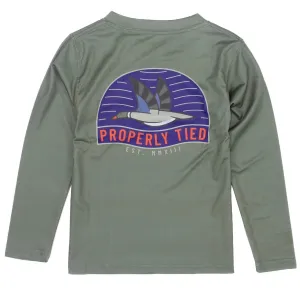 Properly Tied Mallard Performance Long Sleeve Tee - Olive