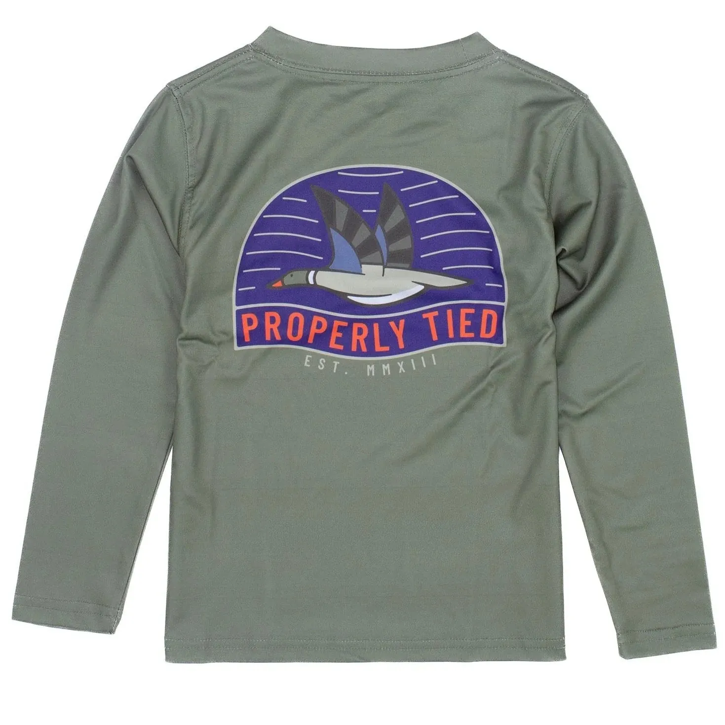 Properly Tied Mallard Performance Long Sleeve Tee - Olive