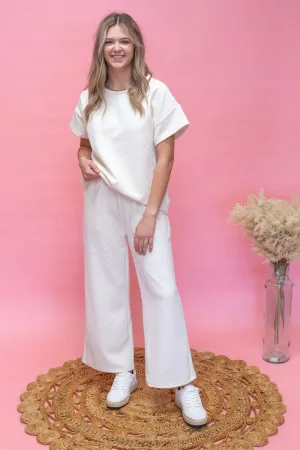 PSP4592-D Cream Textured Pants
