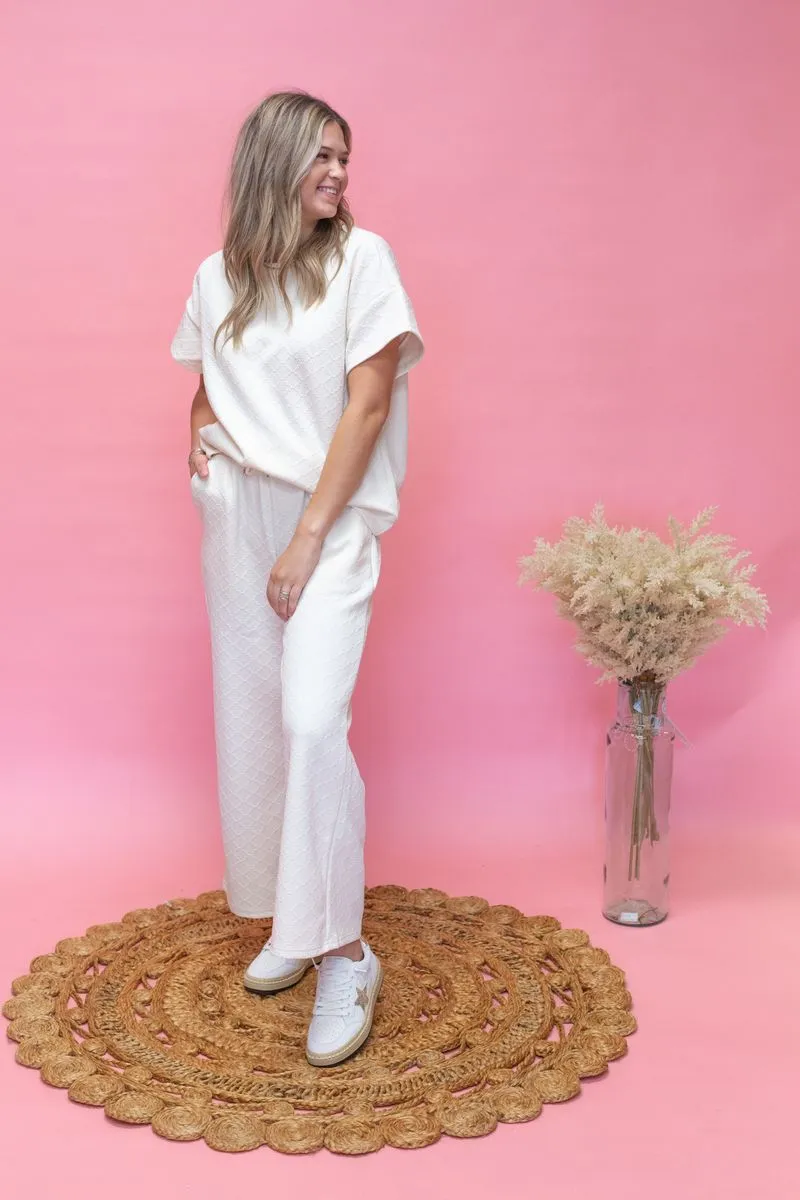 PSP4592-D Cream Textured Pants
