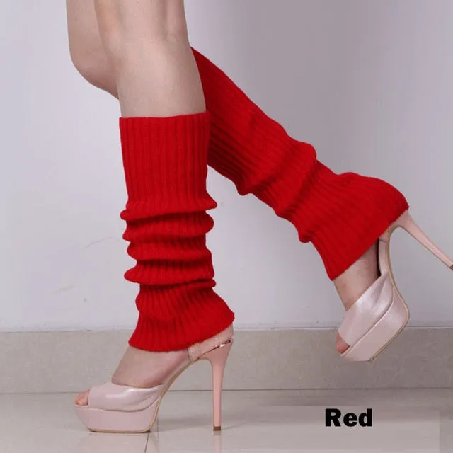 Punk Solid Black Cool Knit Long Socks Women Outdoor Knee High Elastic Leg Warmers 2021 Lady Warm Slim Gothic Hip-hop Rock Sock