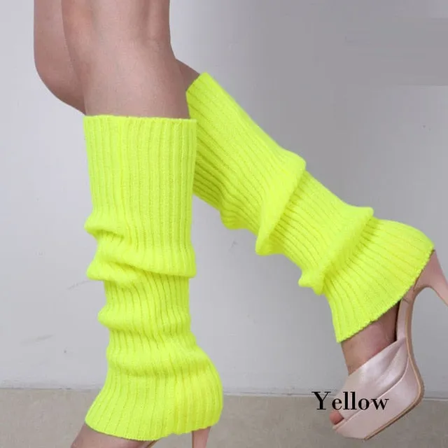 Punk Solid Black Cool Knit Long Socks Women Outdoor Knee High Elastic Leg Warmers 2021 Lady Warm Slim Gothic Hip-hop Rock Sock