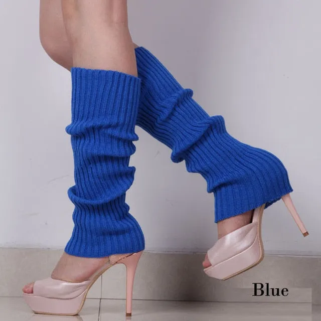 Punk Solid Black Cool Knit Long Socks Women Outdoor Knee High Elastic Leg Warmers 2021 Lady Warm Slim Gothic Hip-hop Rock Sock