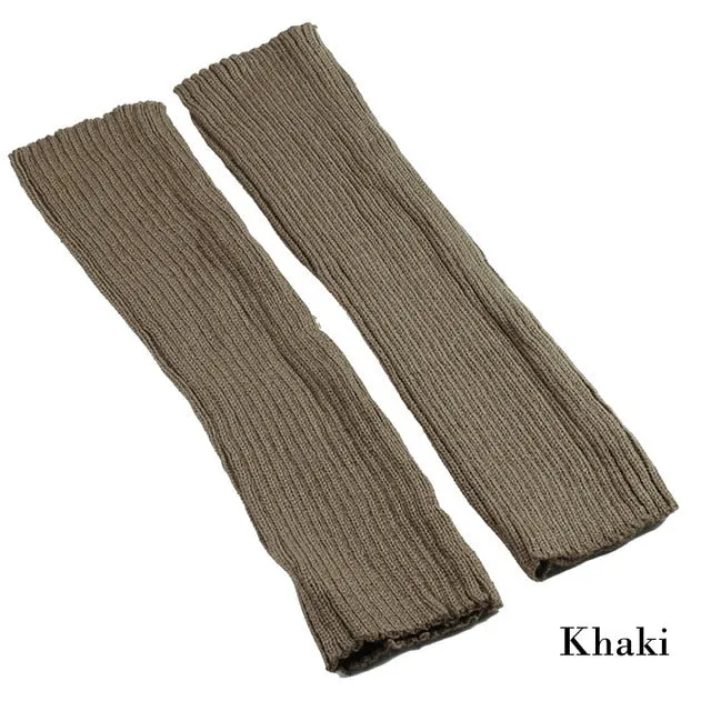 Punk Solid Black Cool Knit Long Socks Women Outdoor Knee High Elastic Leg Warmers 2021 Lady Warm Slim Gothic Hip-hop Rock Sock