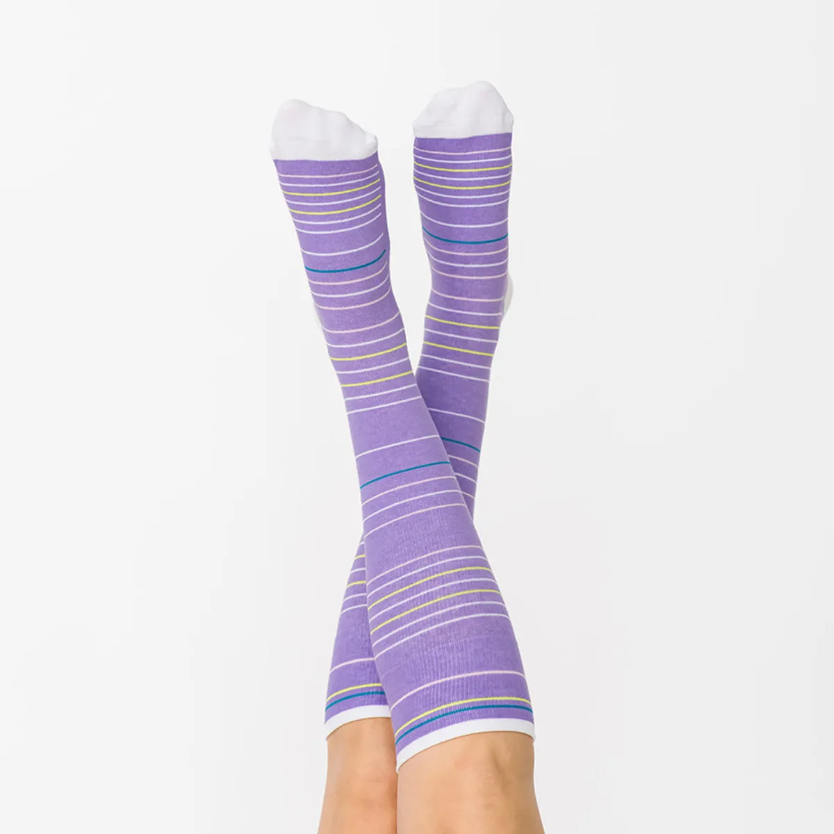 Purple Stripes Cotton Energy Socks