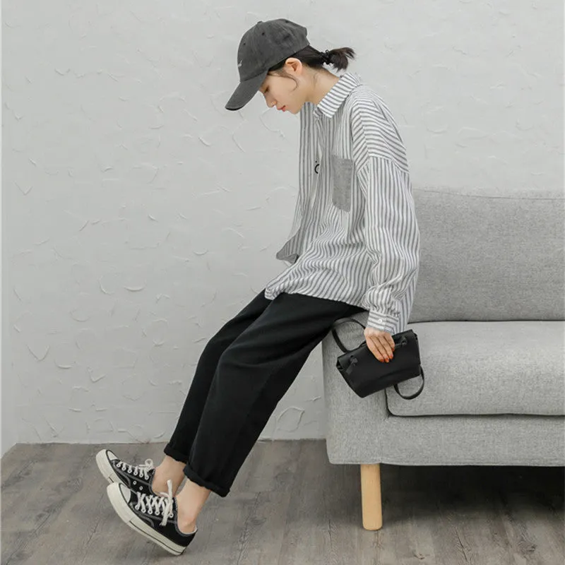 "GREY STRIPE" LONG SLEEVE SHIRT K051703