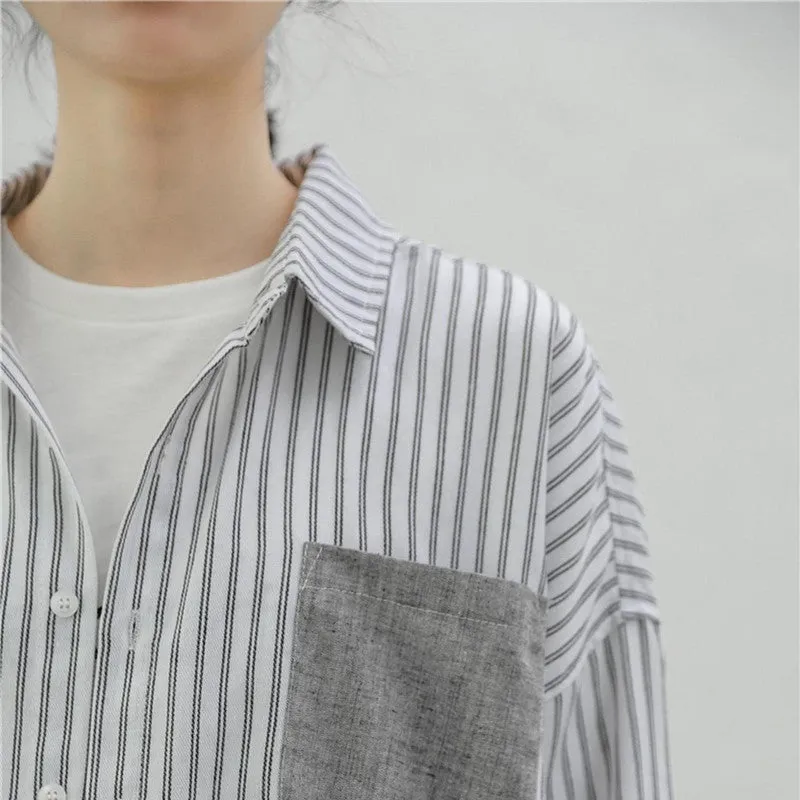 "GREY STRIPE" LONG SLEEVE SHIRT K051703