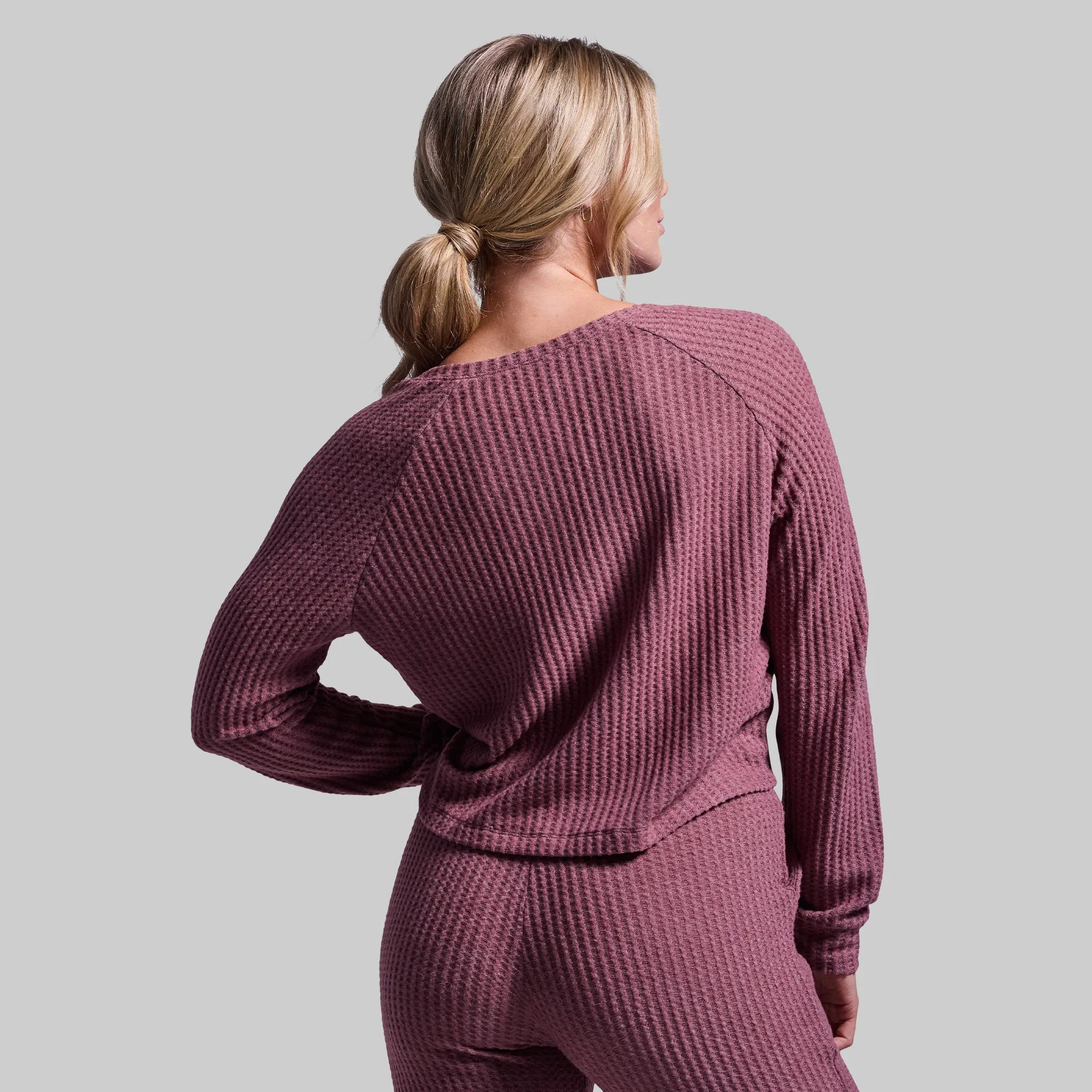 R and R Waffle Long Sleeve (Marsala)
