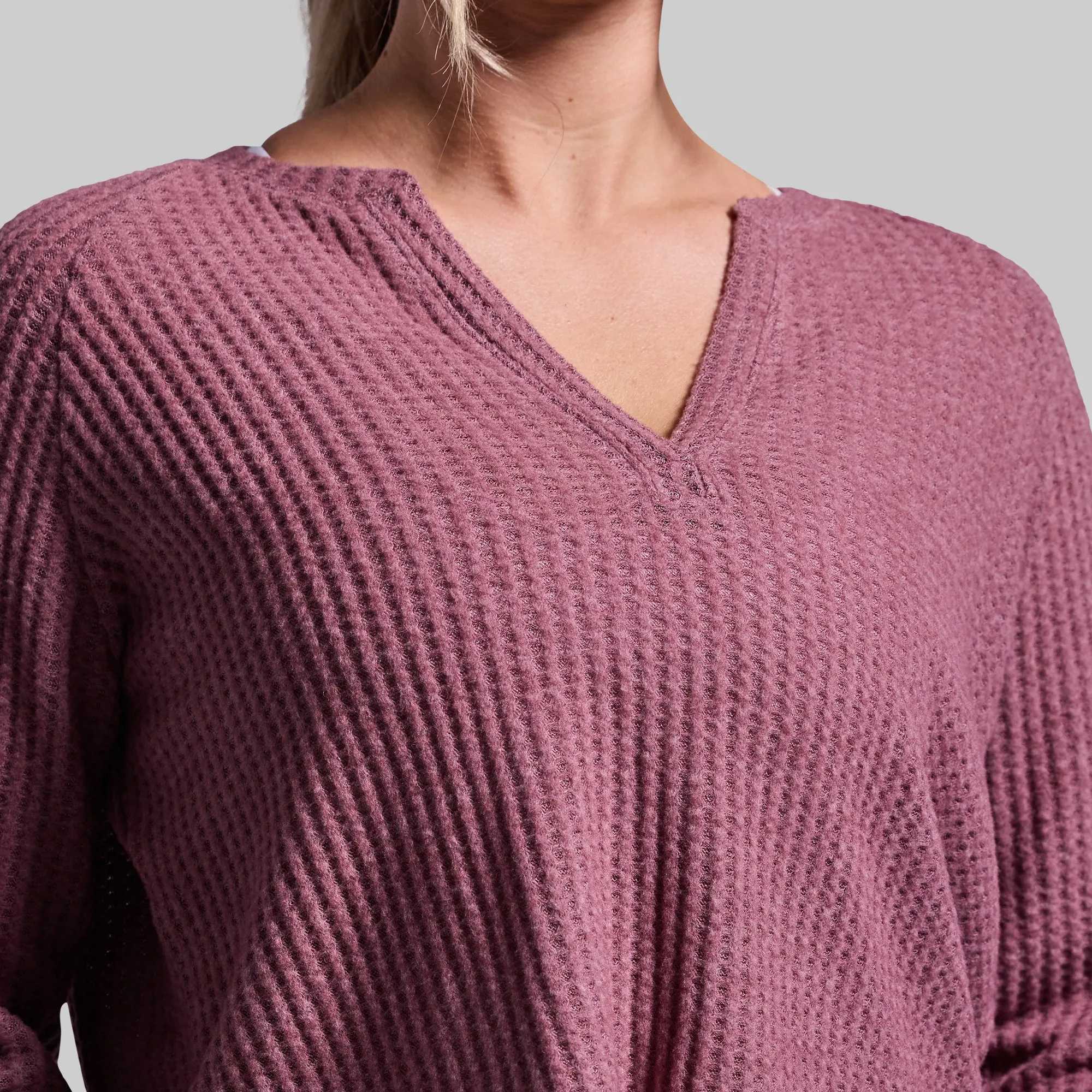 R and R Waffle Long Sleeve (Marsala)