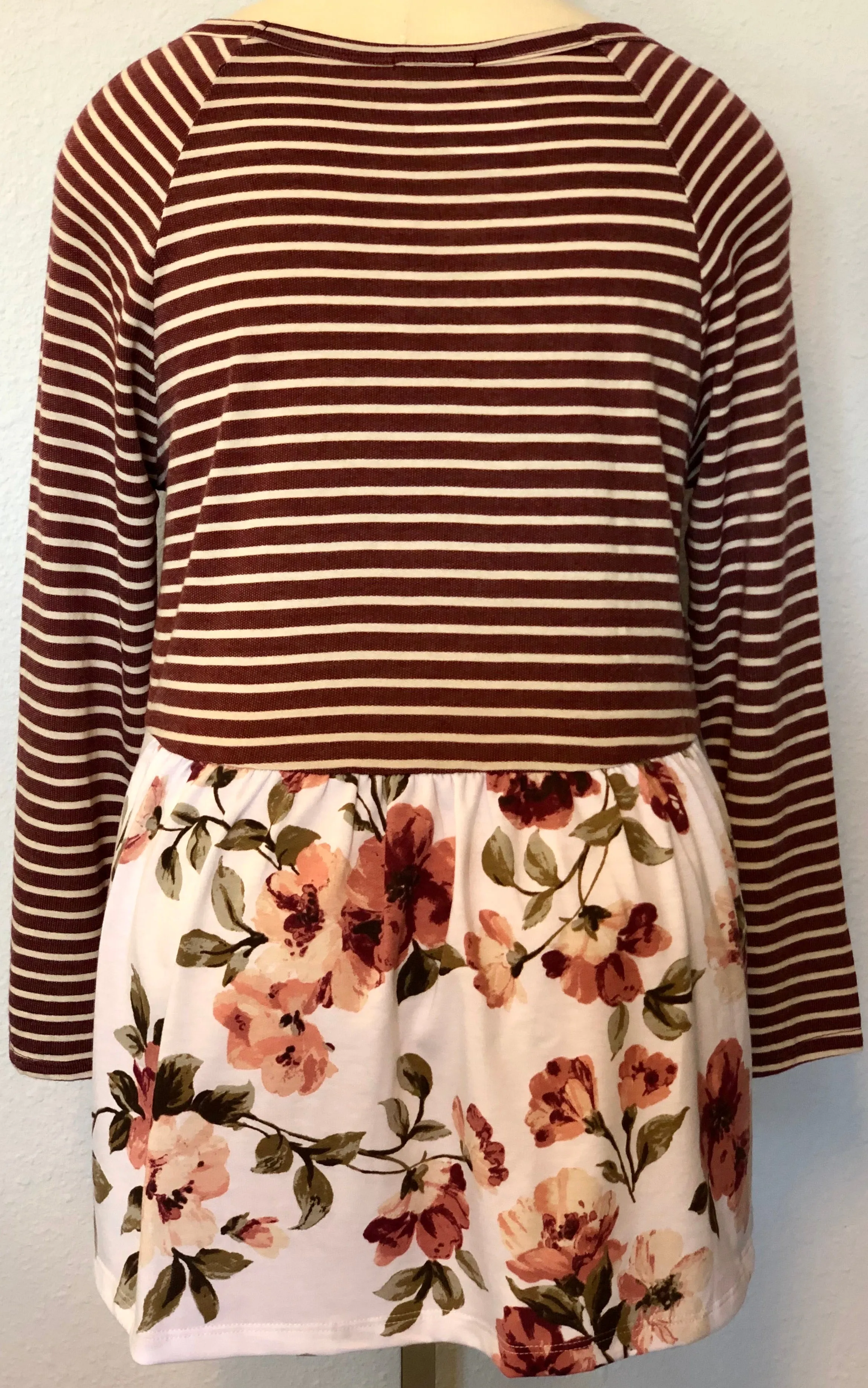 RAGLAN STRIPED FLORAL TOP