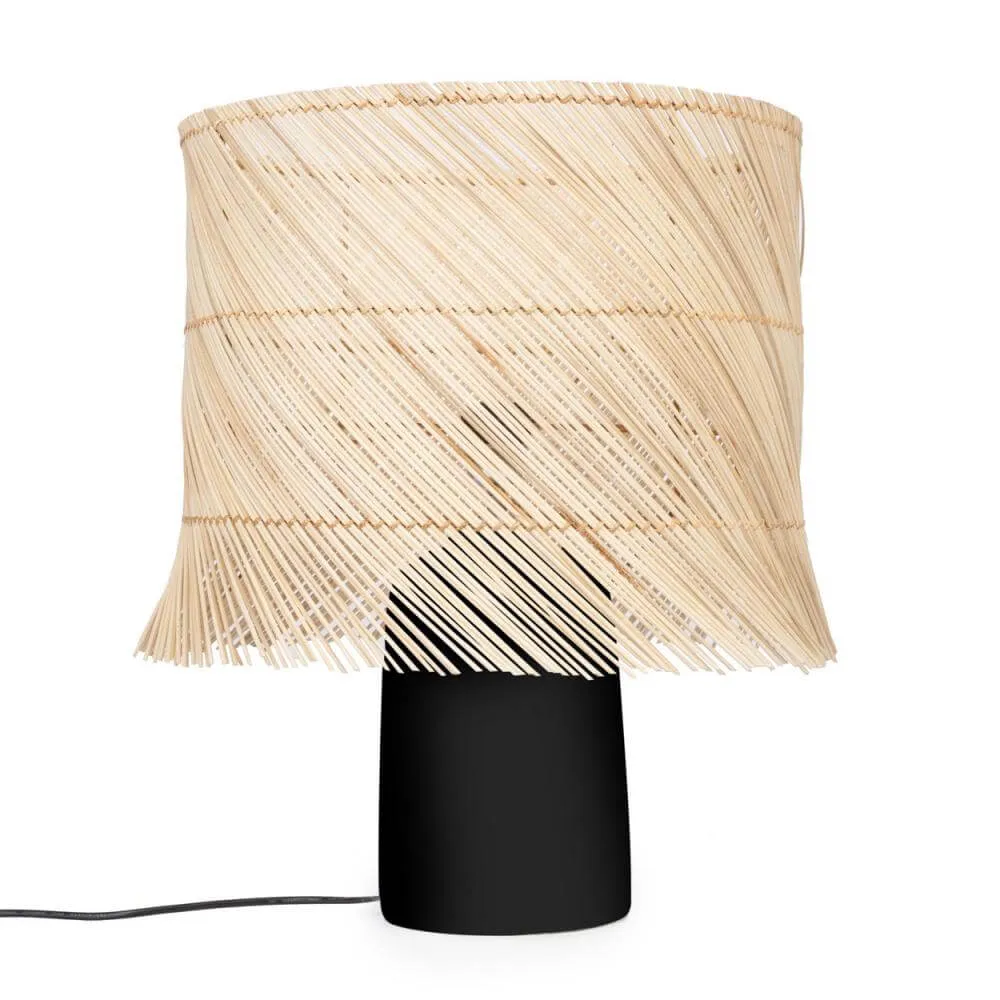Rattan Boho Table Lamp by Bazar Bizar - Black