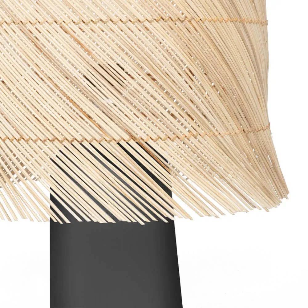 Rattan Boho Table Lamp by Bazar Bizar - Black