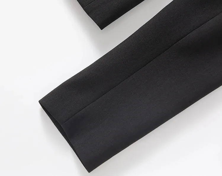 Raven Double Breasted Top   Pencil Skirt Office Lady 2 Pieces Set