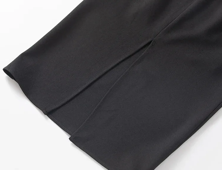 Raven Double Breasted Top   Pencil Skirt Office Lady 2 Pieces Set
