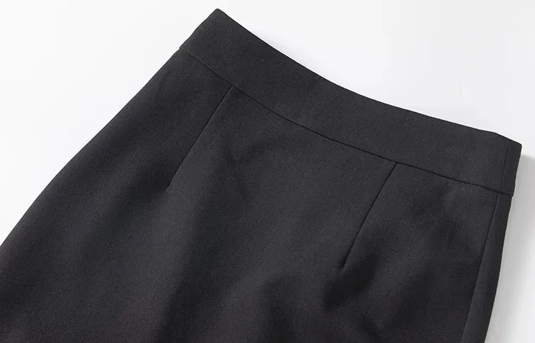 Raven Double Breasted Top   Pencil Skirt Office Lady 2 Pieces Set