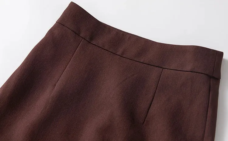 Raven Double Breasted Top   Pencil Skirt Office Lady 2 Pieces Set