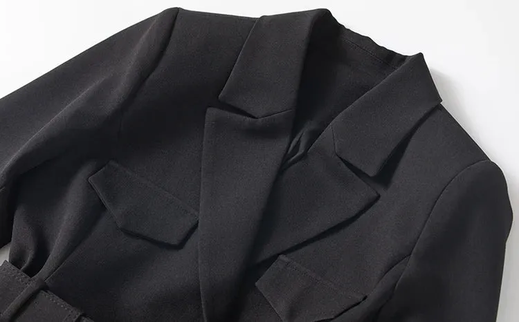 Raven Double Breasted Top   Pencil Skirt Office Lady 2 Pieces Set
