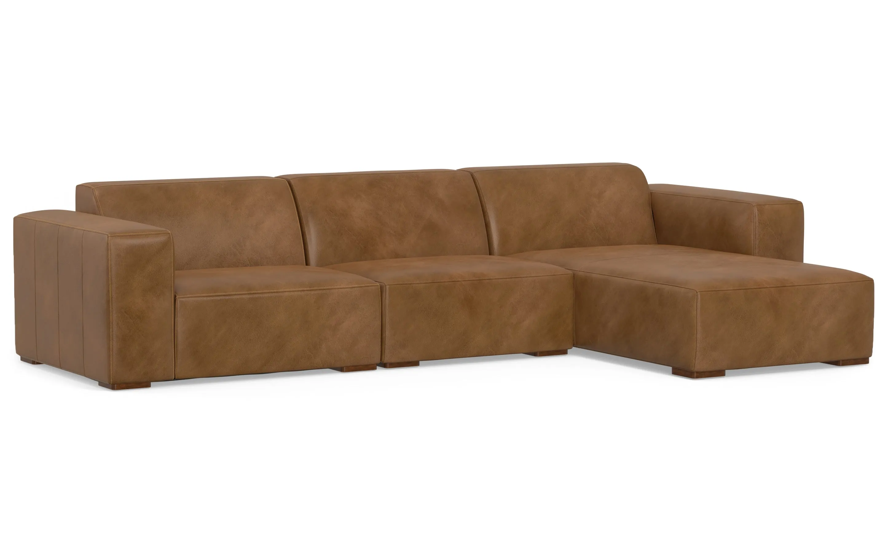 Rex 2 Seater Sofa and Right Chaise in Genuine Leather