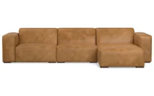 Rex 2 Seater Sofa and Right Chaise in Genuine Leather