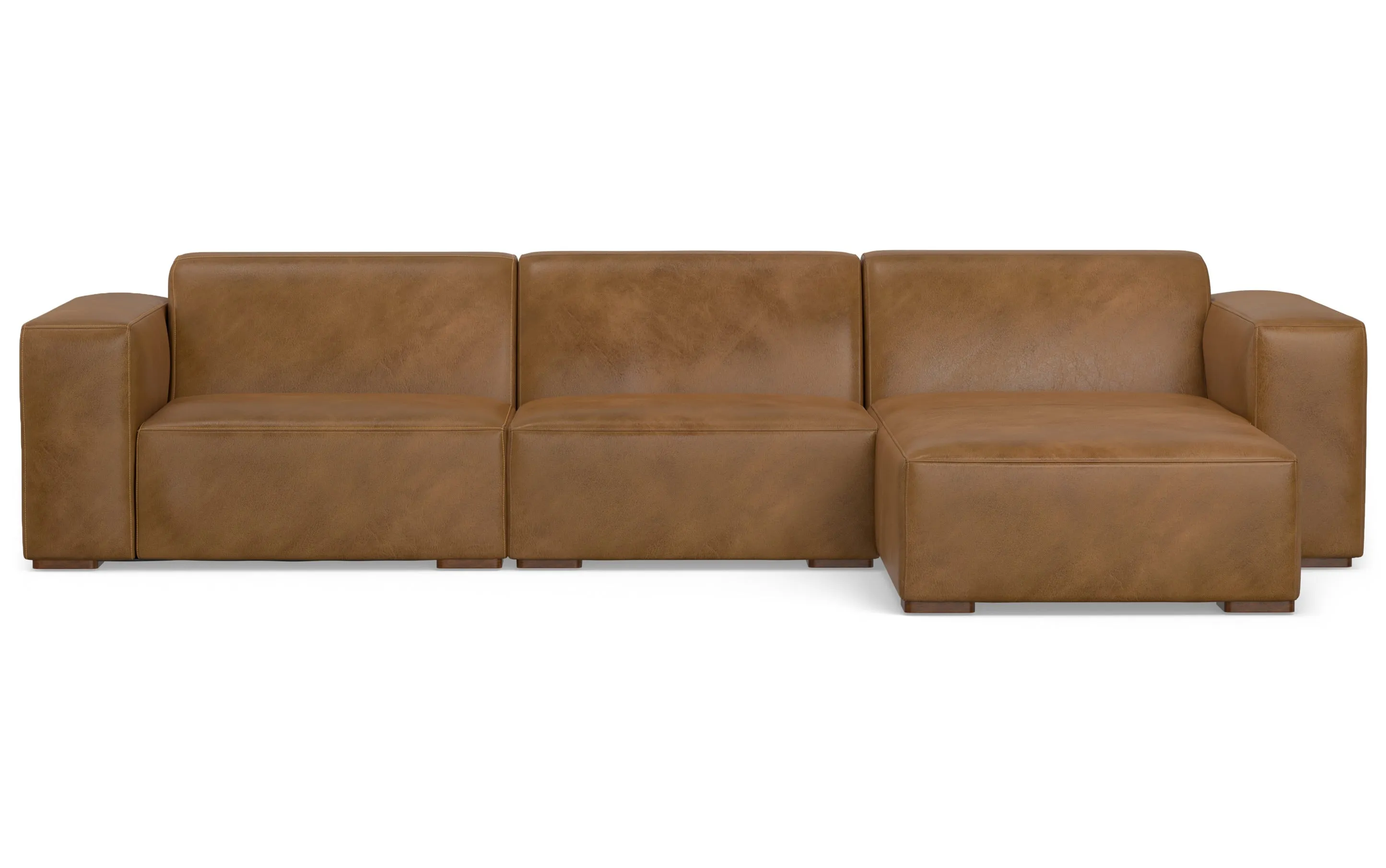 Rex 2 Seater Sofa and Right Chaise in Genuine Leather
